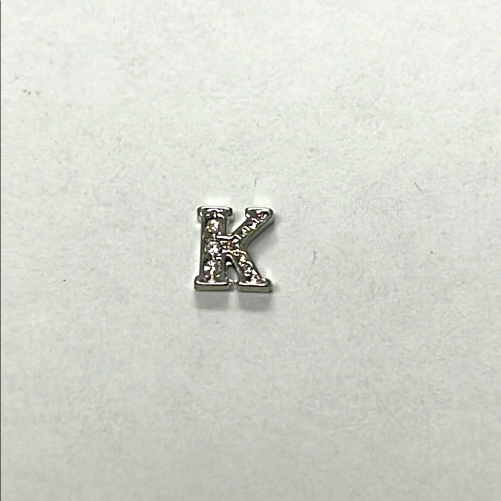 Origami Owl uppercase letter K living locket charm with clear crystals